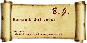 Beranek Julianna névjegykártya